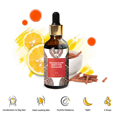 Elixir de noapte Manjish pentru strălucirea tenului  (Manjish Glow Night Time Face Elixir)