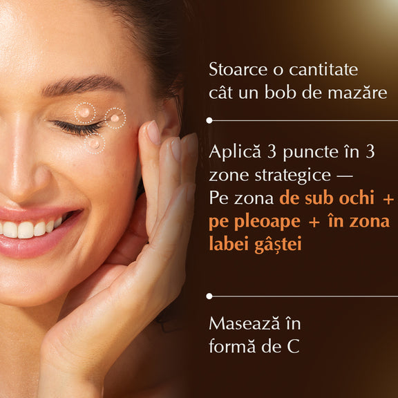 Rufolia PRO Periorbitală pentru Ochi - Cremă contur de ochi – Luminare, calmare și fermitate pentru zona de sub ochi, cu Manjistha, Aloe Vera, Niacinamidă și Acid Hialuronic (Rufolia Periorbital Eyemulsion - Brighten, Soothe and Firm Under-Eyes)