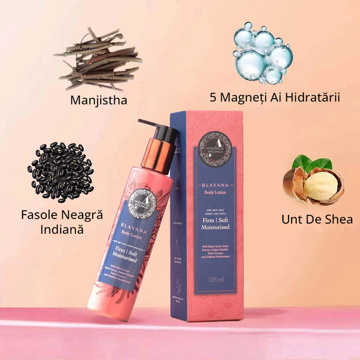 Loțiune de corp Blavana – Hidratează, catifelează, tonifiază pielea uscată, matură, cu textură crepoasă – formulă revoluționară cu Fasole Neagră – cea mai bună loțiune de corp pentru pielea matură (Blavana Body Lotion)