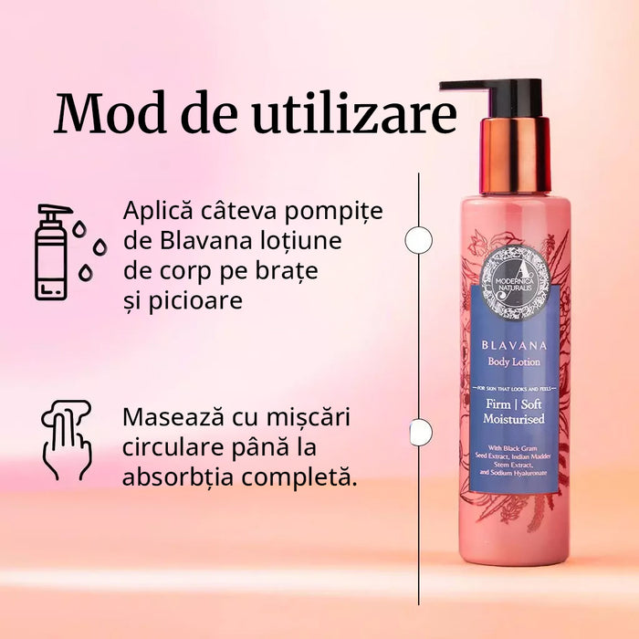 Loțiune de corp Blavana – Hidratează, catifelează, tonifiază pielea uscată, matură, cu textură crepoasă – formulă revoluționară cu Fasole Neagră – cea mai bună loțiune de corp pentru pielea matură (Blavana Body Lotion)