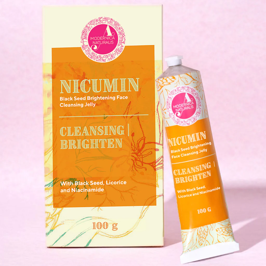 Nicumin Jeleu de Curățare Iluminator pentru Ten cu Semințe Negre - Cu Extracte Puternice din Semințe Negre, Lemn-dulce și Șofran Îmbogățit cu Niacinamidă (Nicumin Black Seed Brightening Face Cleansing Jelly)